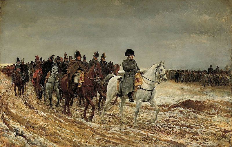 Napoleon returns in defeat from the Battle of Laon, March 9th, 1814 (Jean-Louis Ernest Messonier) (1815-1891)